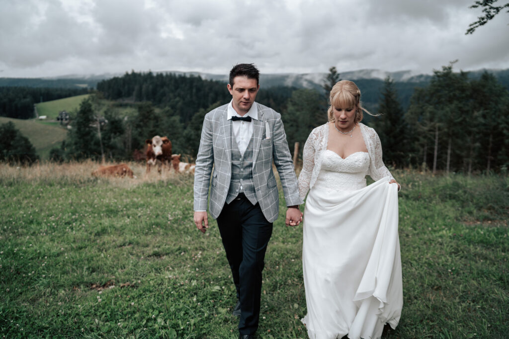 Natürliche Hochzeitsbilder im Schwarzwald